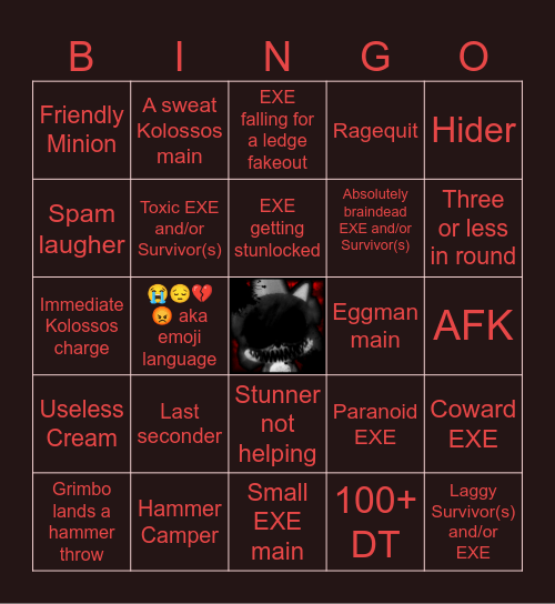 Sonic.EXE: The Disastrous Bingo [1.3] Bingo Card