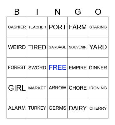 BINGO Card