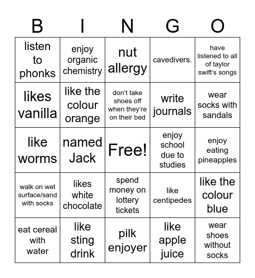 Imaginary people to Judas Bingo Card