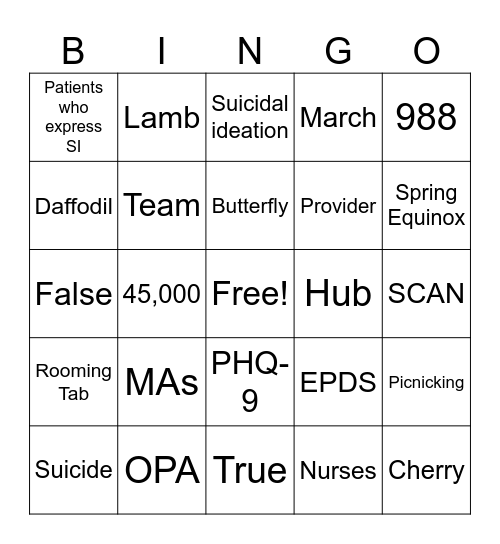 Spring into Excellence Bingo Card