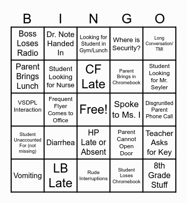 Office Bingo Card