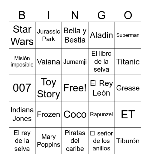 Bingo musical Bingo Card