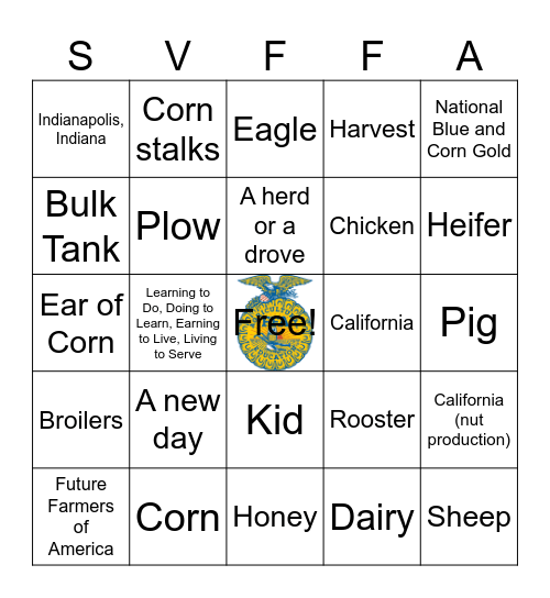 FFA Week BINGO Card