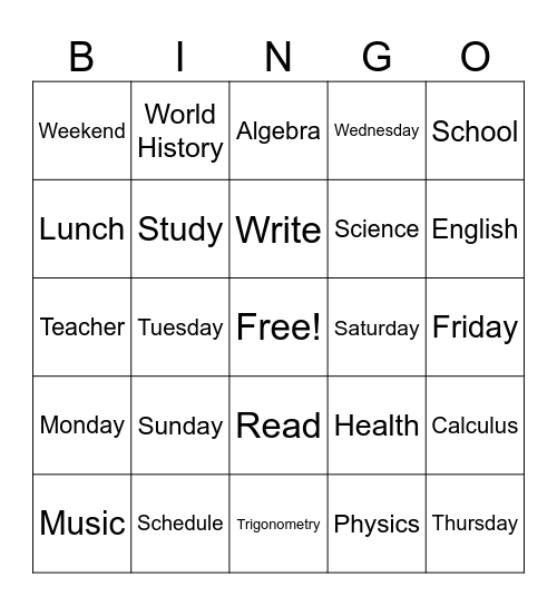 ASL 2 Review Bingo Card