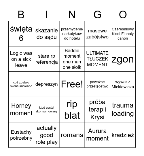 Rp bingo. Bingo Card