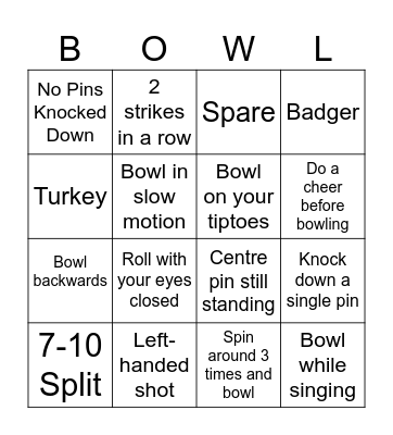 Splits & Giggles Bingo Card