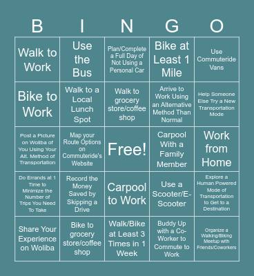 May In Motion Bingo Card