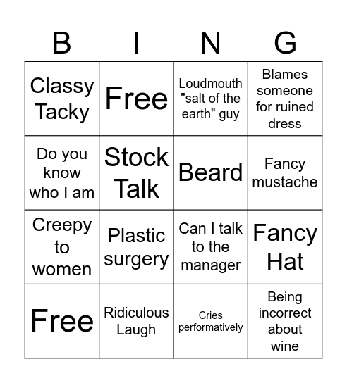 BB Bingo Card