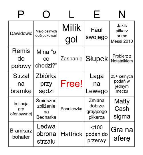 Bingo Polski Bingo Card