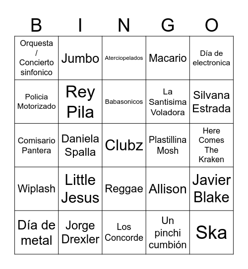 Foro del Lago Bingo Card
