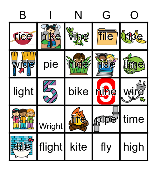 Long i Bingo Card