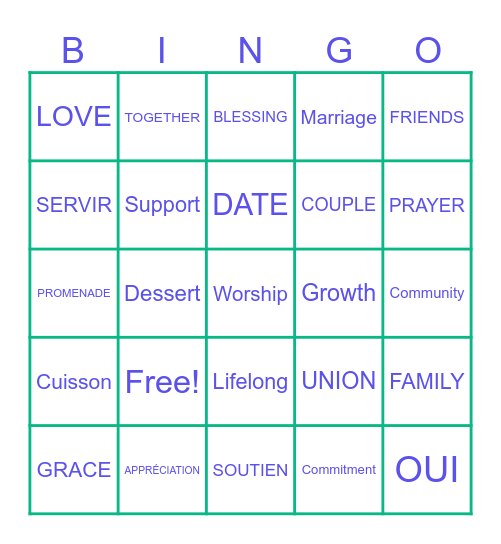 GAME SET MATCH Bingo Card