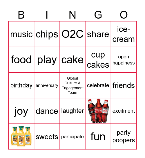 O2C party Bingo Card
