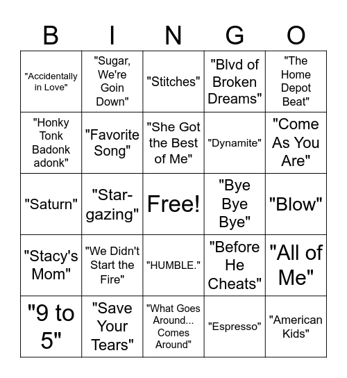 Music Bingo March 2025 Bingo Card