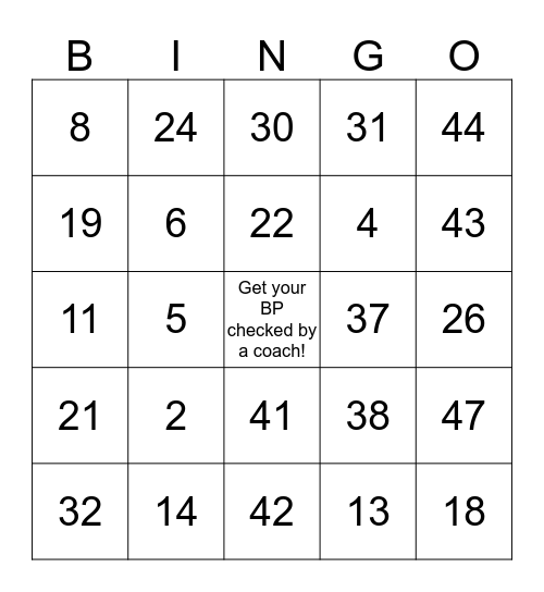 WOD Bingo Card