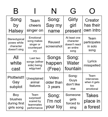 GACHA SINGING BATTLE Bingo Card