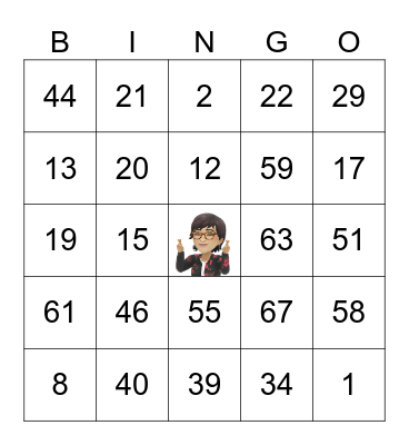 Number Bingo Card