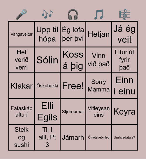 Herra Hnetusmjörs Bingó! Bingo Card