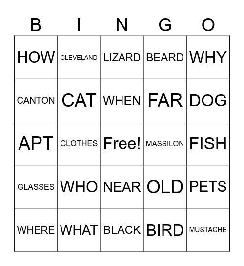 Indian River Final Review Bingo Card
