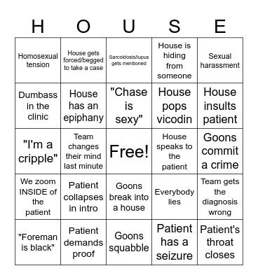 House Bingo Card