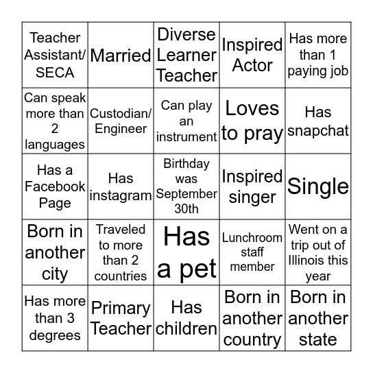 ALL IN THE FAMILY (MIRELES) Bingo Card