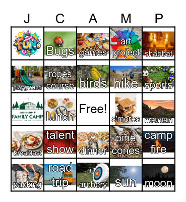 J Family Camp 2025 Bingo Card