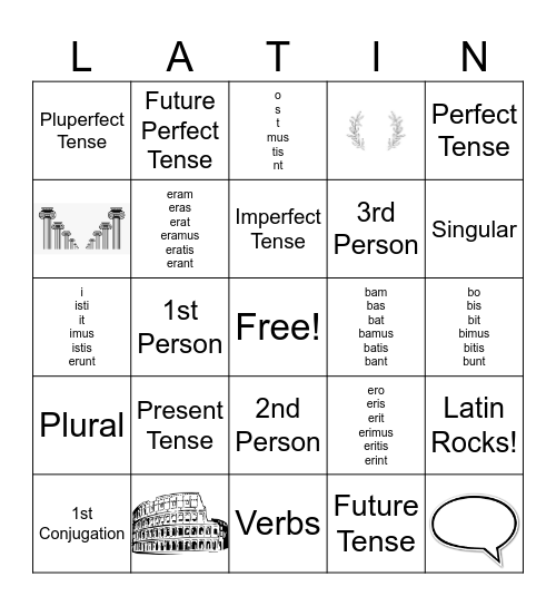 Latin Bingo Card