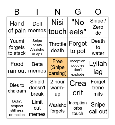 TEA Bingo Card