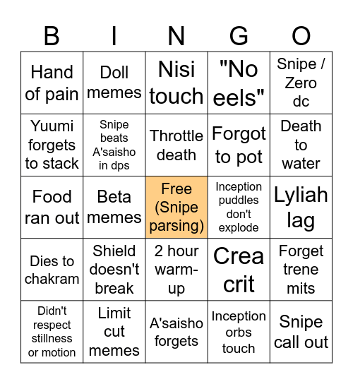 TEA Bingo Card