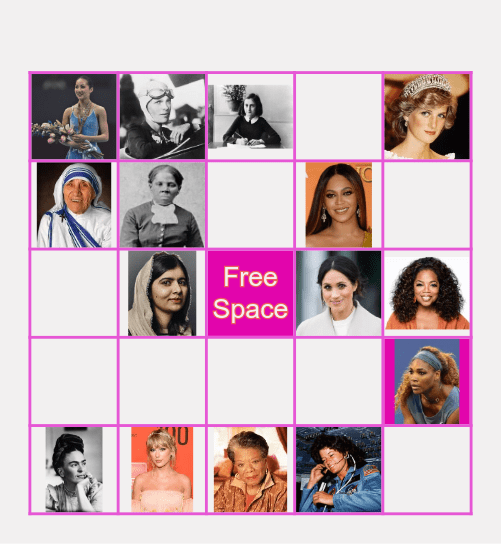 Women's History Month Bingo Card