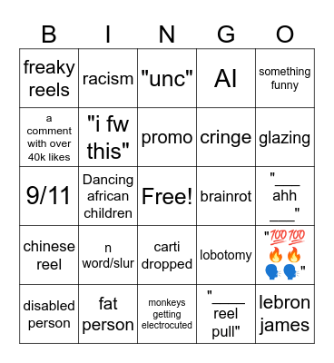ig reels bingo 2025 Bingo Card