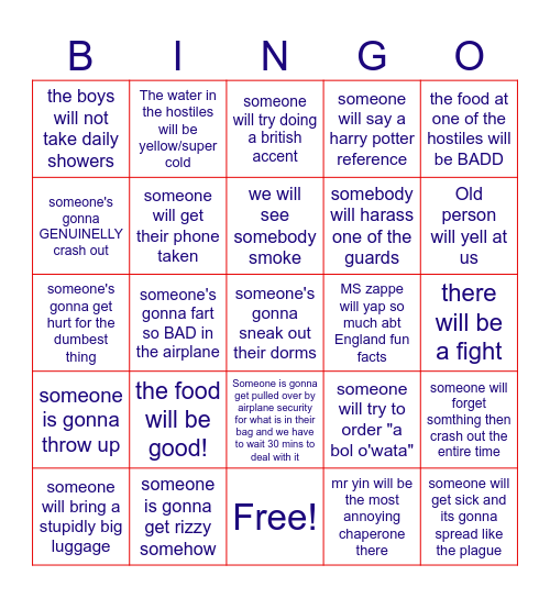 London BINGO Card