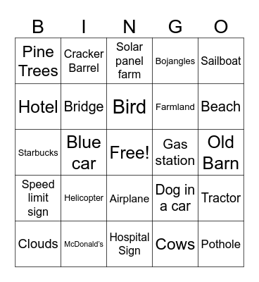 Beach Trip Bingo! Bingo Card