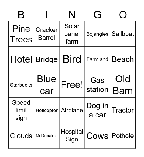 Beach Trip Bingo! Bingo Card