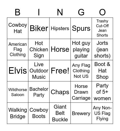 NASHVILLE BINGO Card