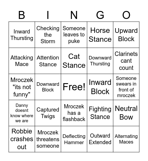 White Bingo Card