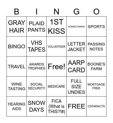 OSCEOLA CLASS OF 1975 Bingo Card