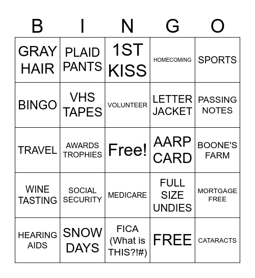 OSCEOLA CLASS OF 1975 Bingo Card