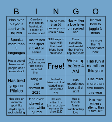 2025 Bingo Card