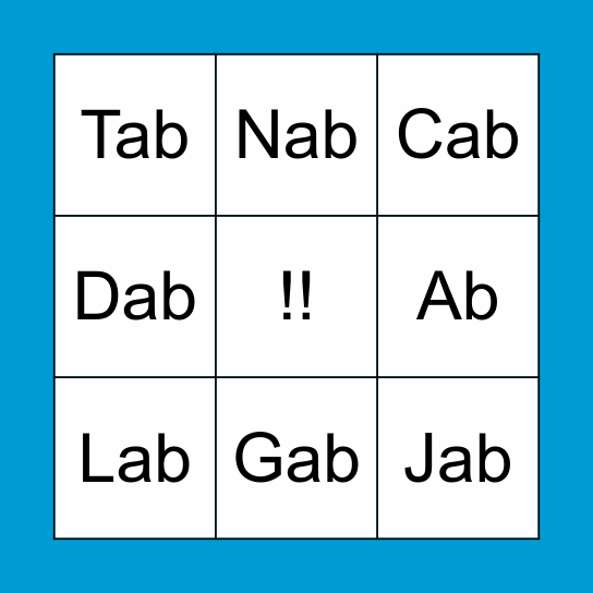 Ab Bingo Card