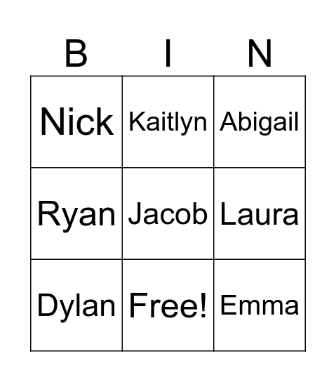 The Quarry Bingo Card