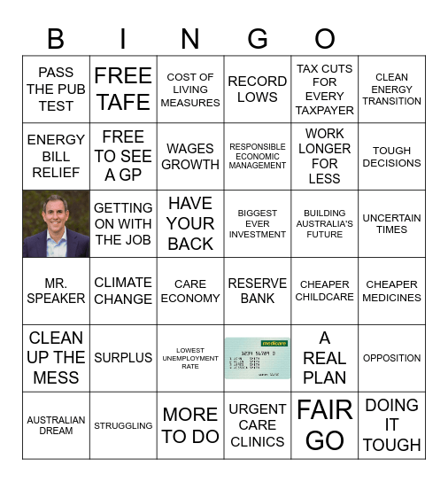 Budget Bingo 2025 Bingo Card