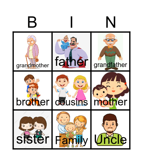Family Bingo Card