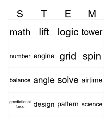 STEM Buzzword Bingo Card
