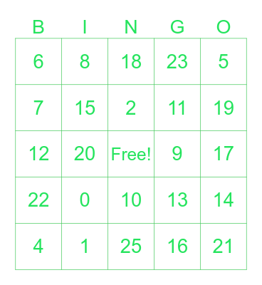 Addition and subrtaction Bingo Card