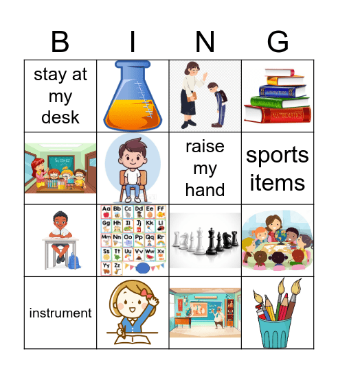 Manners at school and schoo Bingo Card