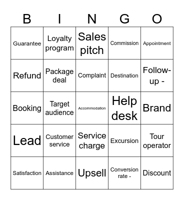 Vocational English terms Bingo Card