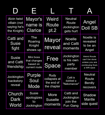 DR Chapter 4 Bingo Card