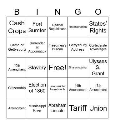 Review Bingo Card