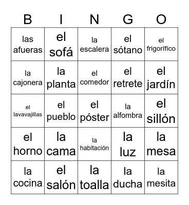 La vivienda Bingo Card